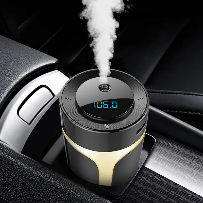 USB Car Air Humidifier Portable Bluetoths Handsfree MP3 Player Air Freshener Car Charger Essential Oil Diffuser Purifier