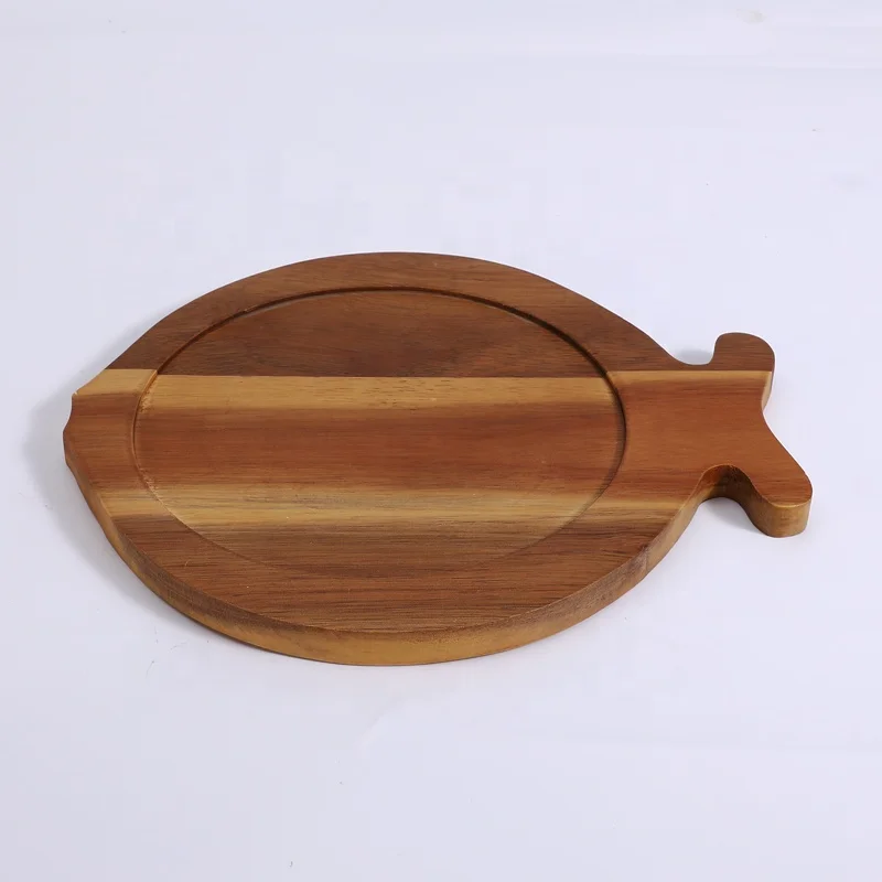 Tivray Custom Fish Shape Design White Large Porcelain Bowl With Wooden Tray Factory Best Seller Fish Bowl for Salad