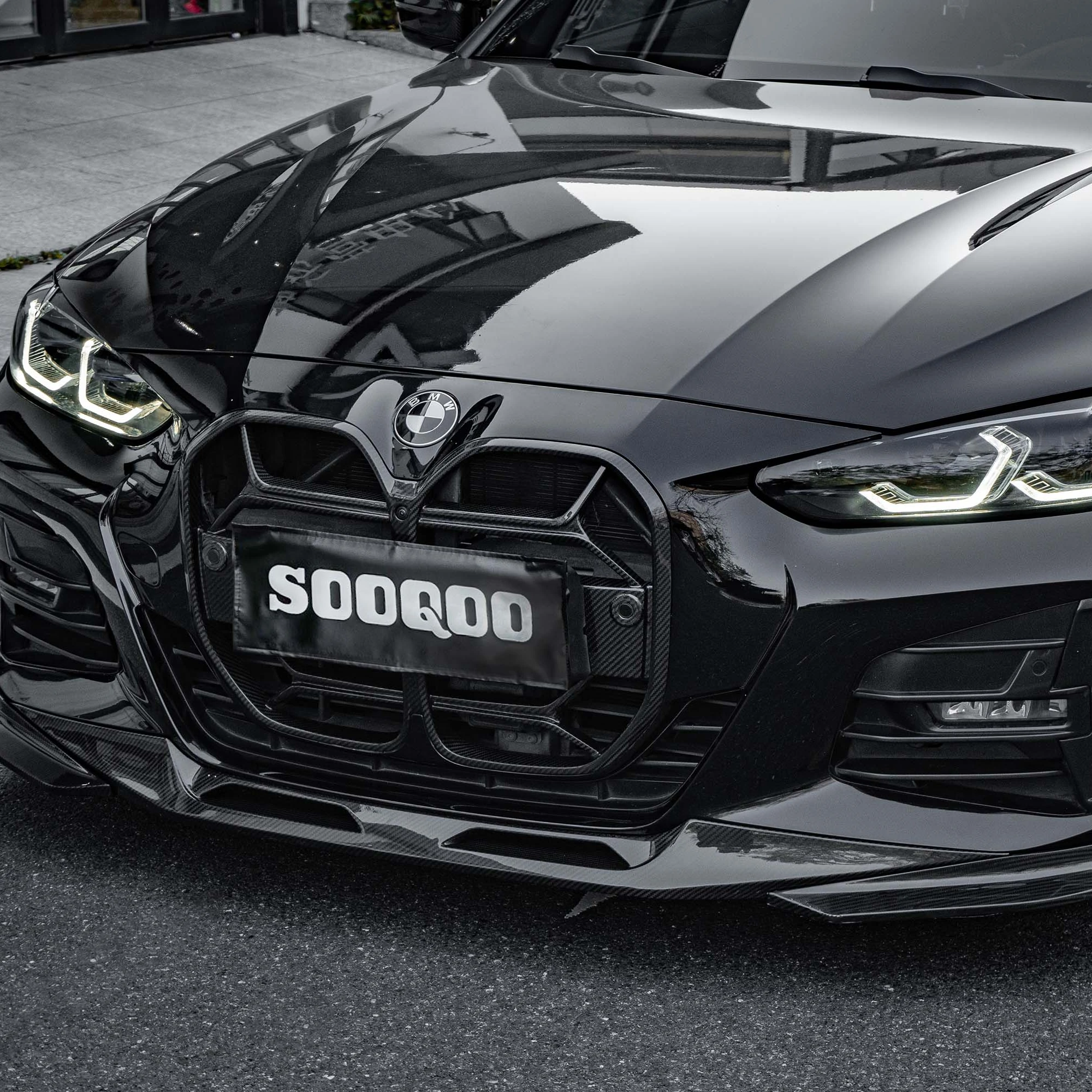 CSL Style Dry Carbon Fiber Grill Mesh Center Front Bumper Grille for BMW G22 G23 2021+