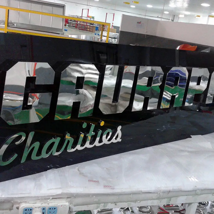 Светящаяся рекламная вывеска магазин зеркало лицо канал логотип письмо знак