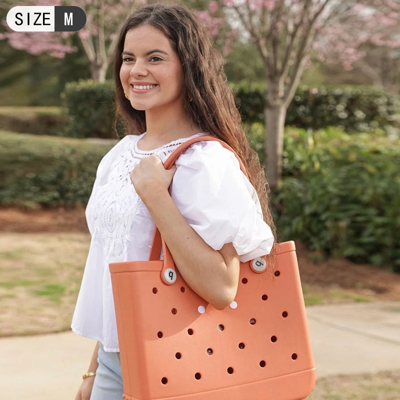 Hot Sale Fashion Portable Beach Bag Summer EVA Eco-Friendly Reusable Basket Tote Swimming Gym Bag Bogg Bag Beach Tote Sale