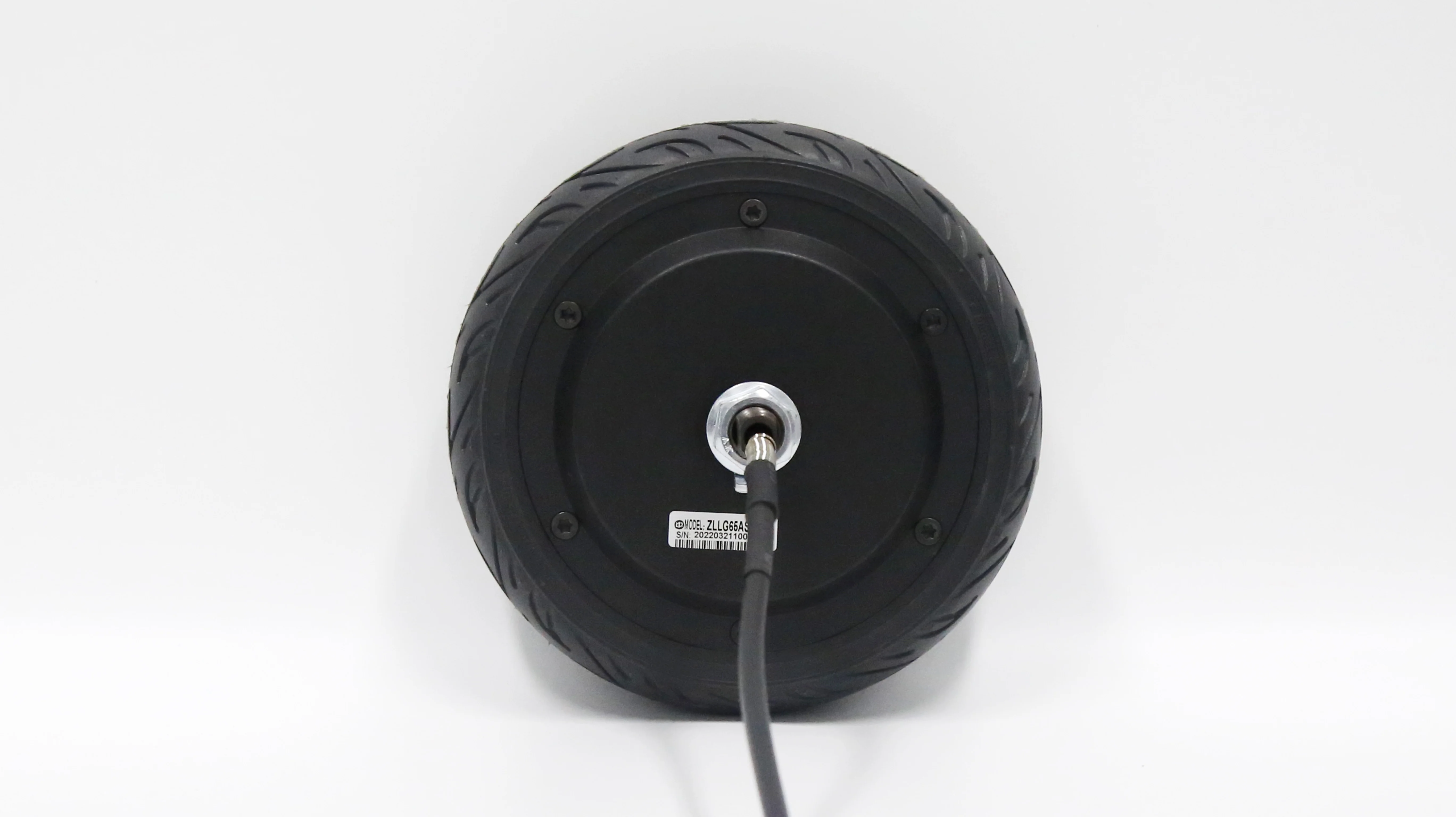 ZLTECH 6.5inch 24V-48V 250W 5N.m 400RPM 100kg load encoder brushless DC electric wheel hub motor with rubber tire for robot AGV