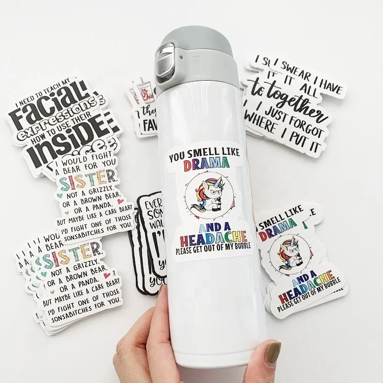 Custom Stickers Waterproof Mental Health Stickers for Water Bottle Laptops Phone Cases Self Care Positive Vinyl Clear Stickers