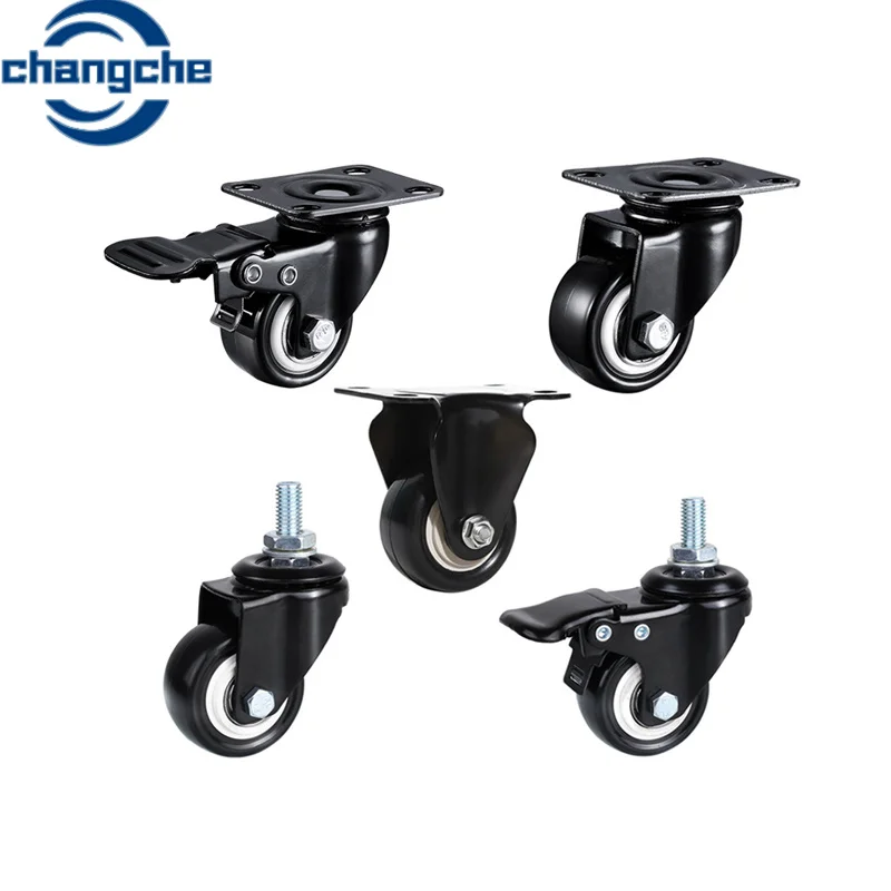 Furniture Hardware Caster with Plate  PP+PVC  Universal Wheels for industrial