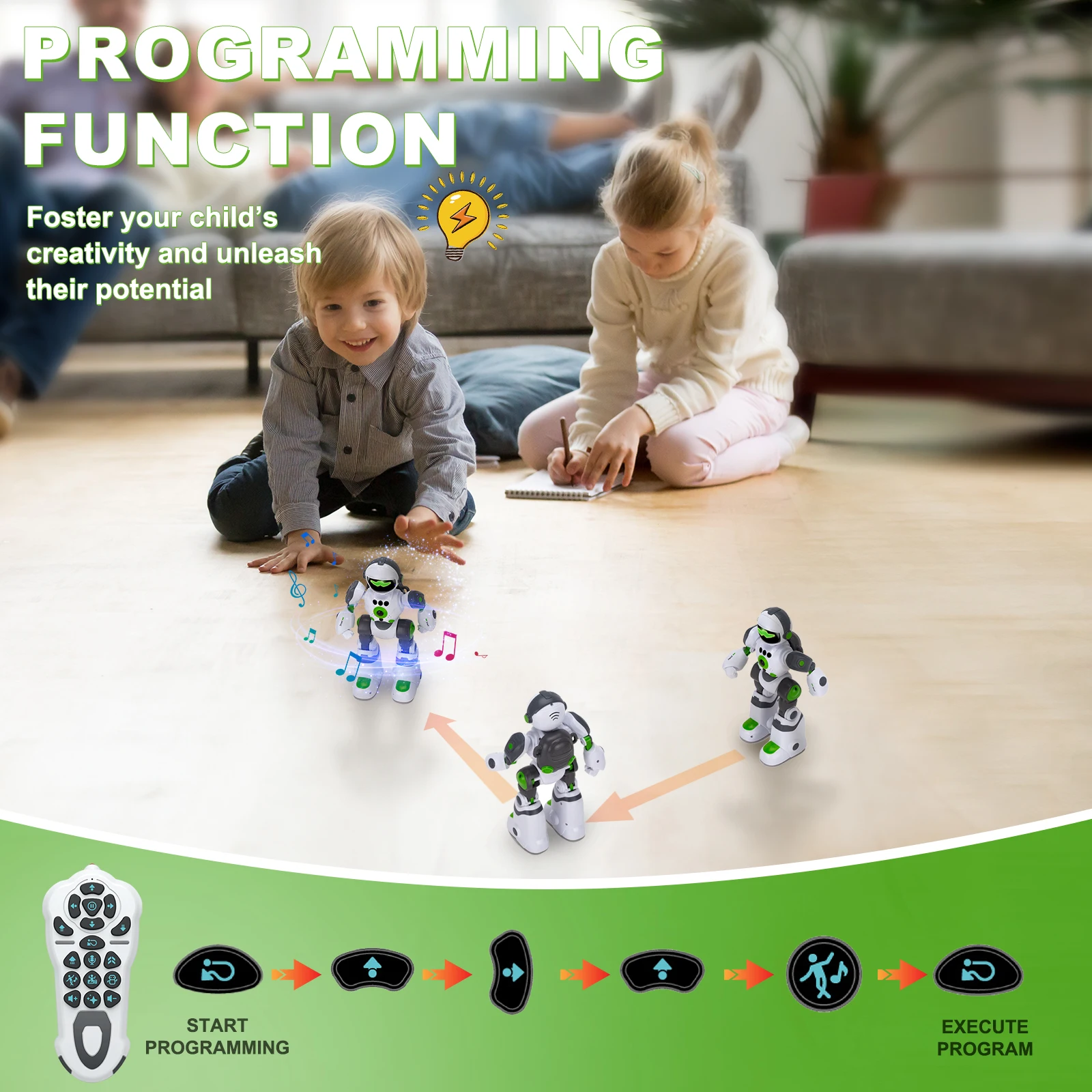 New Rc Smart Intelligent Voice Robot Electronic Toy Programmable Music Interactive Dance Robot Toy For Kids Remote Control Robot