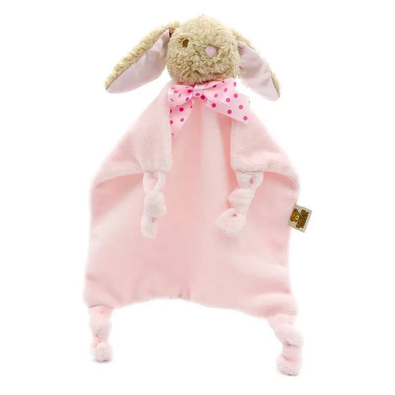 
Newborn Baby Soothing Towel Plush Pink Rabbit Newborn Baby Saliva Hand Grab Towels 