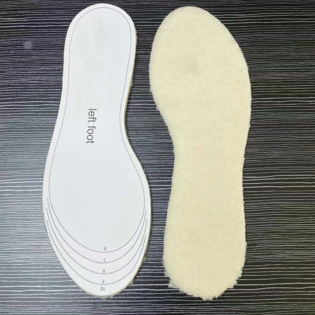
wholesale Cuttable Size Comfort latex wool insole winter keep feet warm insoles 