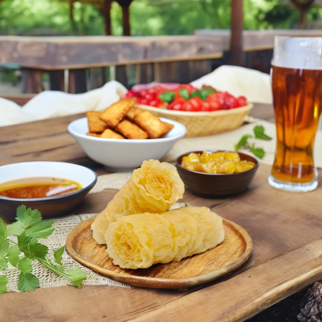 FRIED BEAN CURD SKIN Golden transparent grain clear