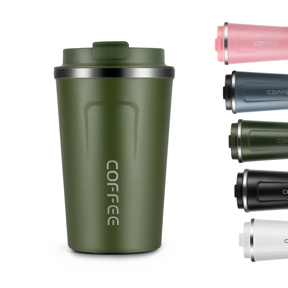 OKADI Custom Logo Eco Friendly Double Wall Stainless Steel Thermos Cup Travel Mug Coffee Tumbler