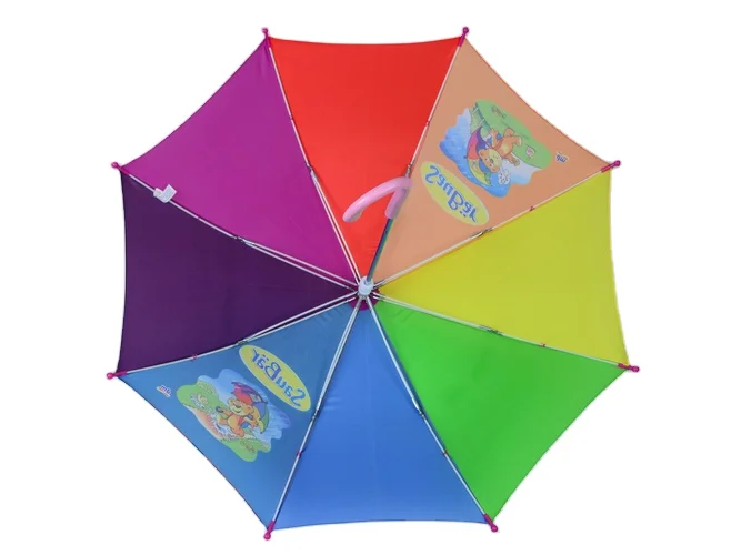 Customized cute coloful rainbow quality rain umbrella