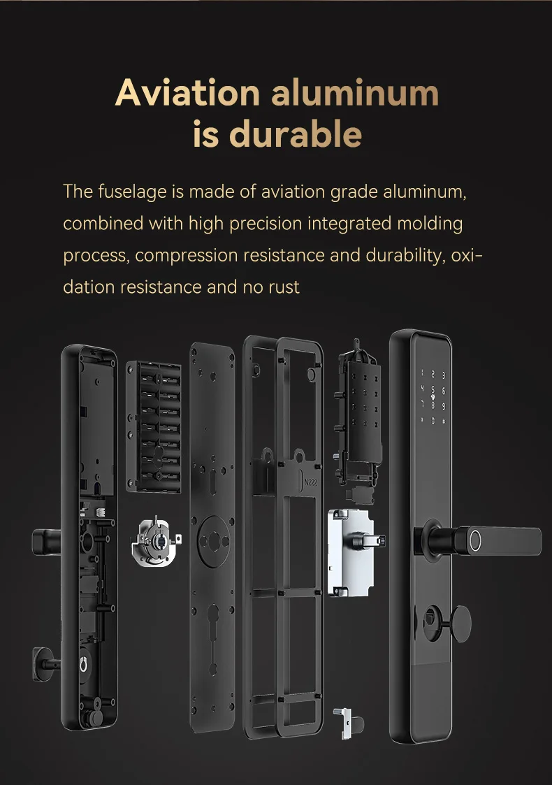 TTlock or Tuya Wifi Mobile Phones APP Control Smart Lock Digital Keypad NFC Key Card Biometric Fingerprint Door Lock