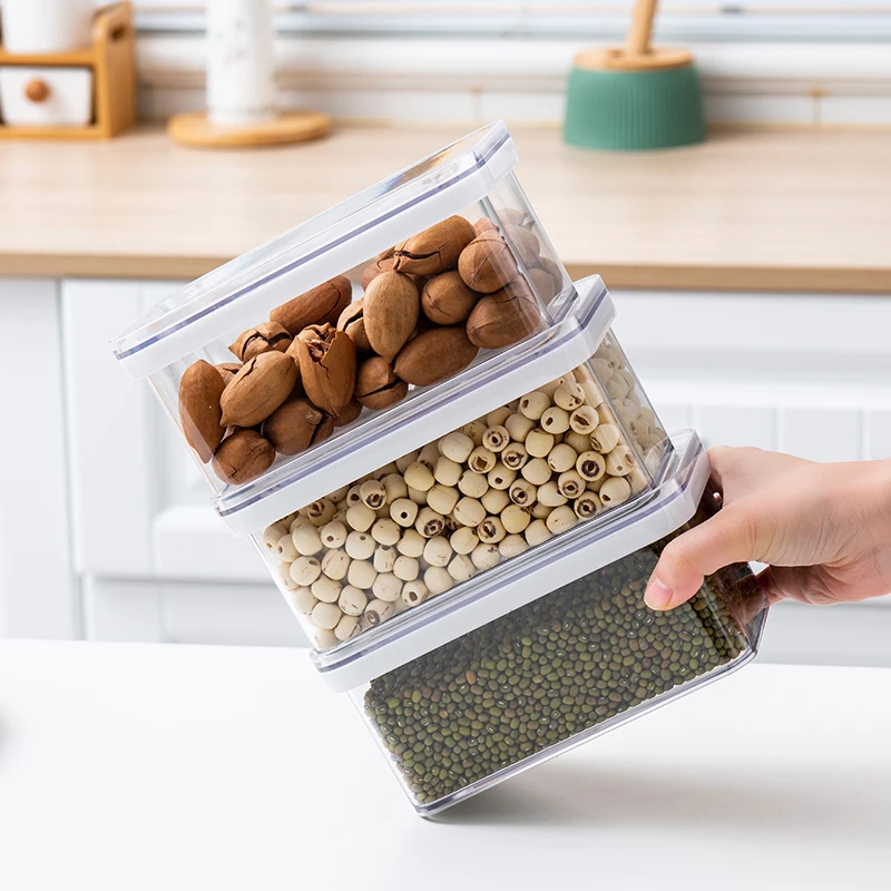 Hot sell transparent sealed pantry sealed container plastic grain container box food