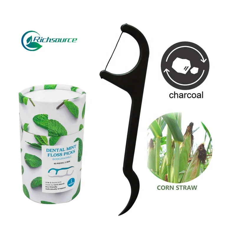 Mint Corn Dental Floss Eco Friendly for Oral Care Picks Twin-lines Effective Cleaning