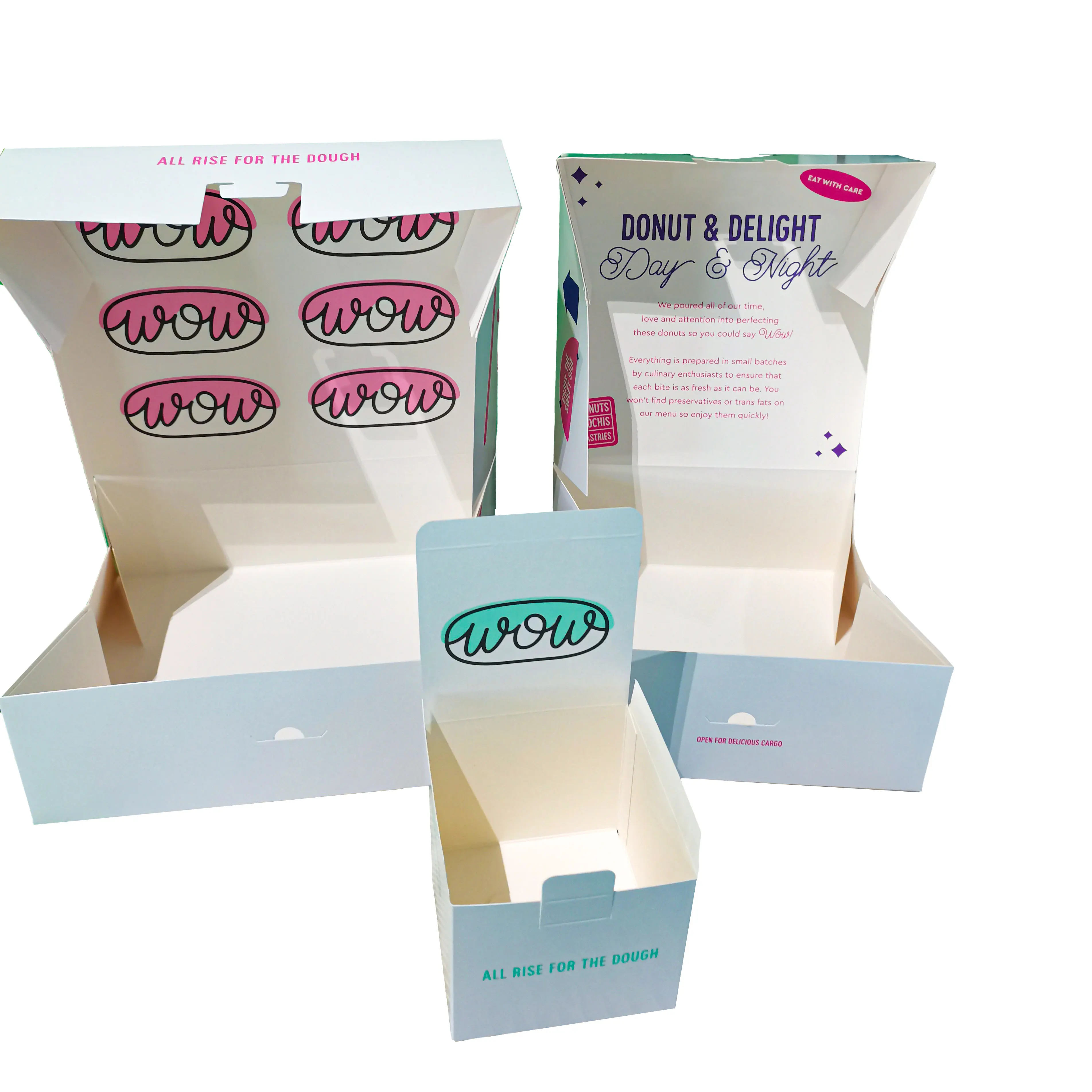 Custom Design Donut Box Food Grade Disposable Donut Packaging Box Takeaway Waffle Boxes