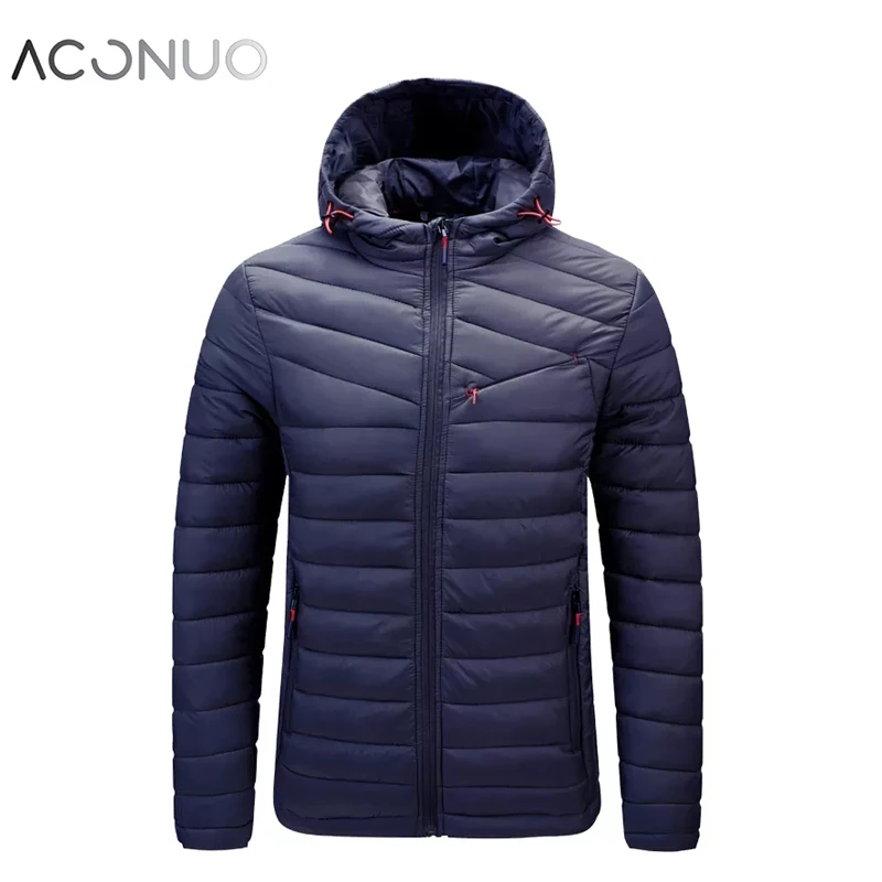 Мужская спортивная одежда с логотипом на заказ мужские пальто и куртки зимняя Нейлоновая пуховая куртка капюшоном