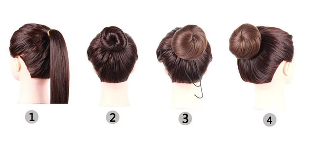 Manufacturers Wholesale Human Hair,  Bun Head Real Bud Hair Band Elastic Fluffy Wigs, Woman Bun Wears Hair