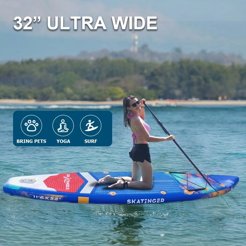 Skatinger 2025 New style inflatable sup paddle board paddleboard Drop Stitch paddle padel board surfboard stand up paddle board