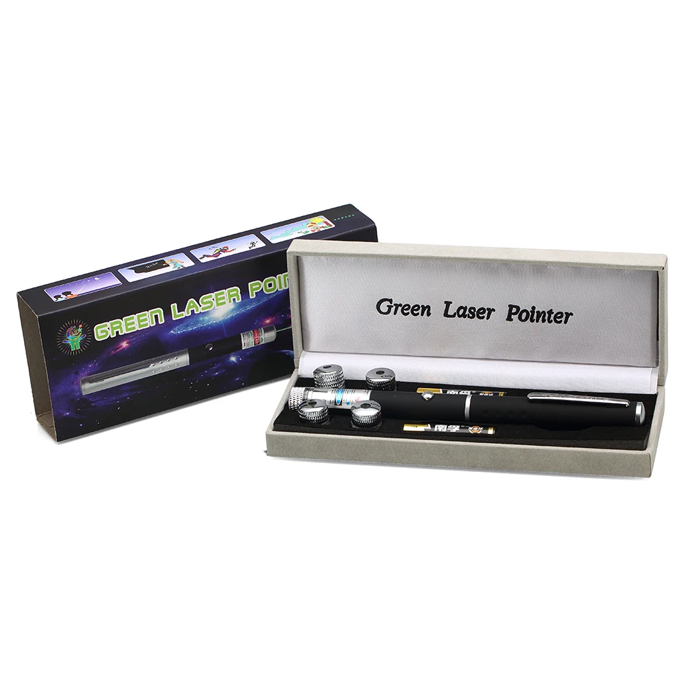 AAA battery powered mini portable 532nm green laser pointer pen with single and starry beam