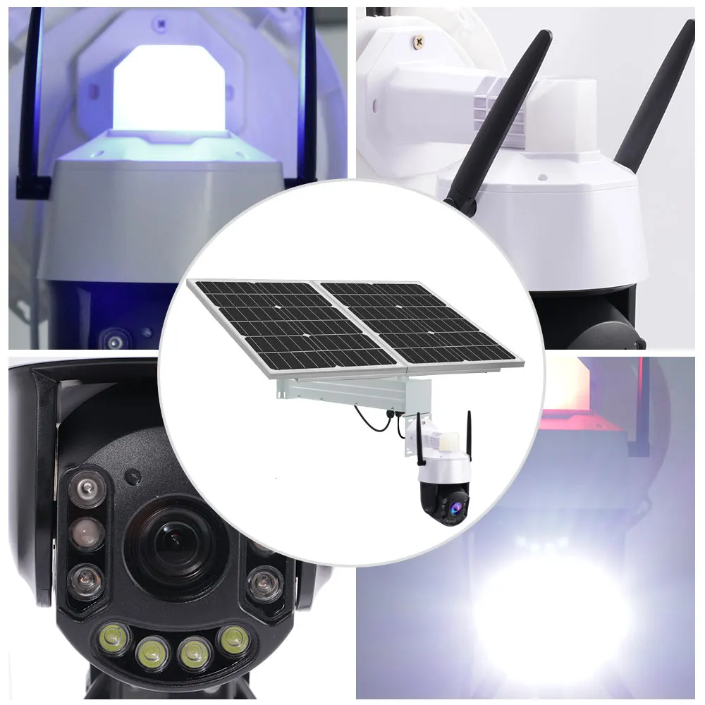 TecDeft Best quality price solar cameras CCTV 5MP 30X surveillance PTZ 4G security camera wireless outdoor solar powered