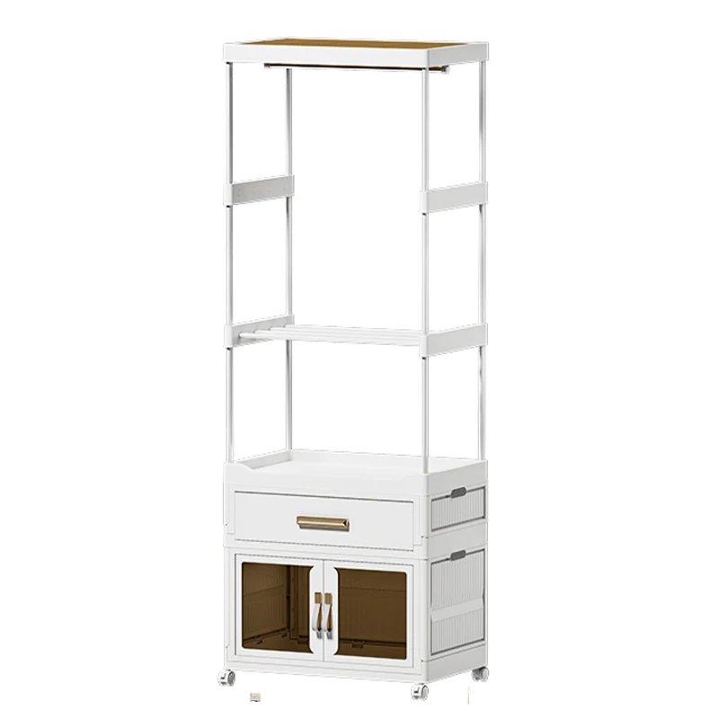 New Design Stand Clothes Hanger Rack Plastic Clothes Hanger Rack With Drawers Storage Cloth Cabinet