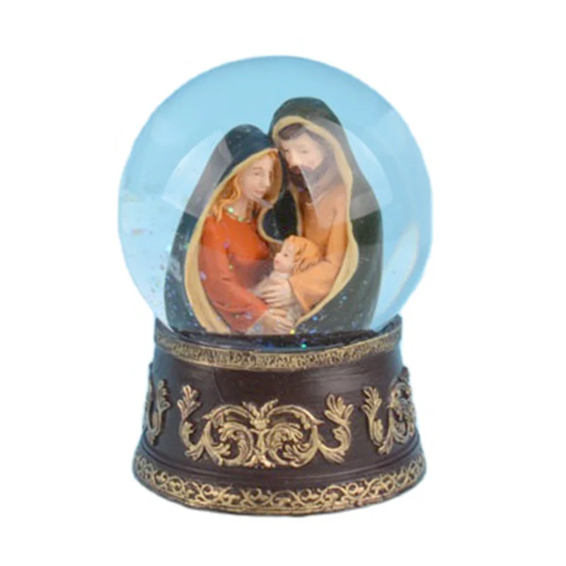 Christian Snow Globes Religious Glass Snow Ball Jesus Snow Globe Nativity Decor