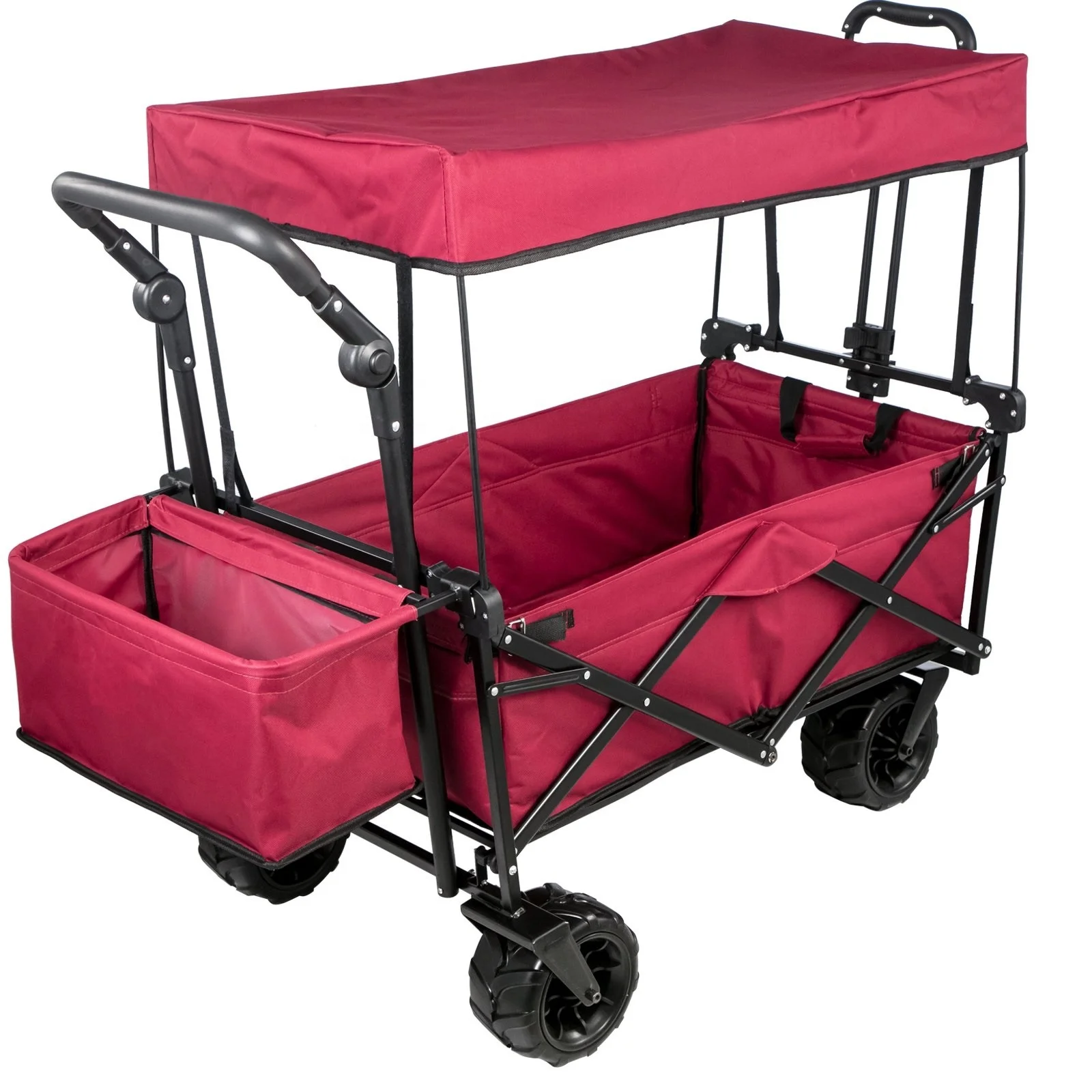 all-terrain folding trolly trolley cart wagon with canopy and wide wheel and brake