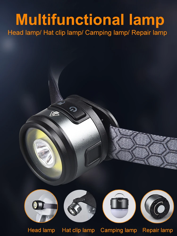 UMIONE Multipurpose 2 In 1 Head Light Camping Rechargeable Headlight Red LED Headlamp Headlight In Headlamps