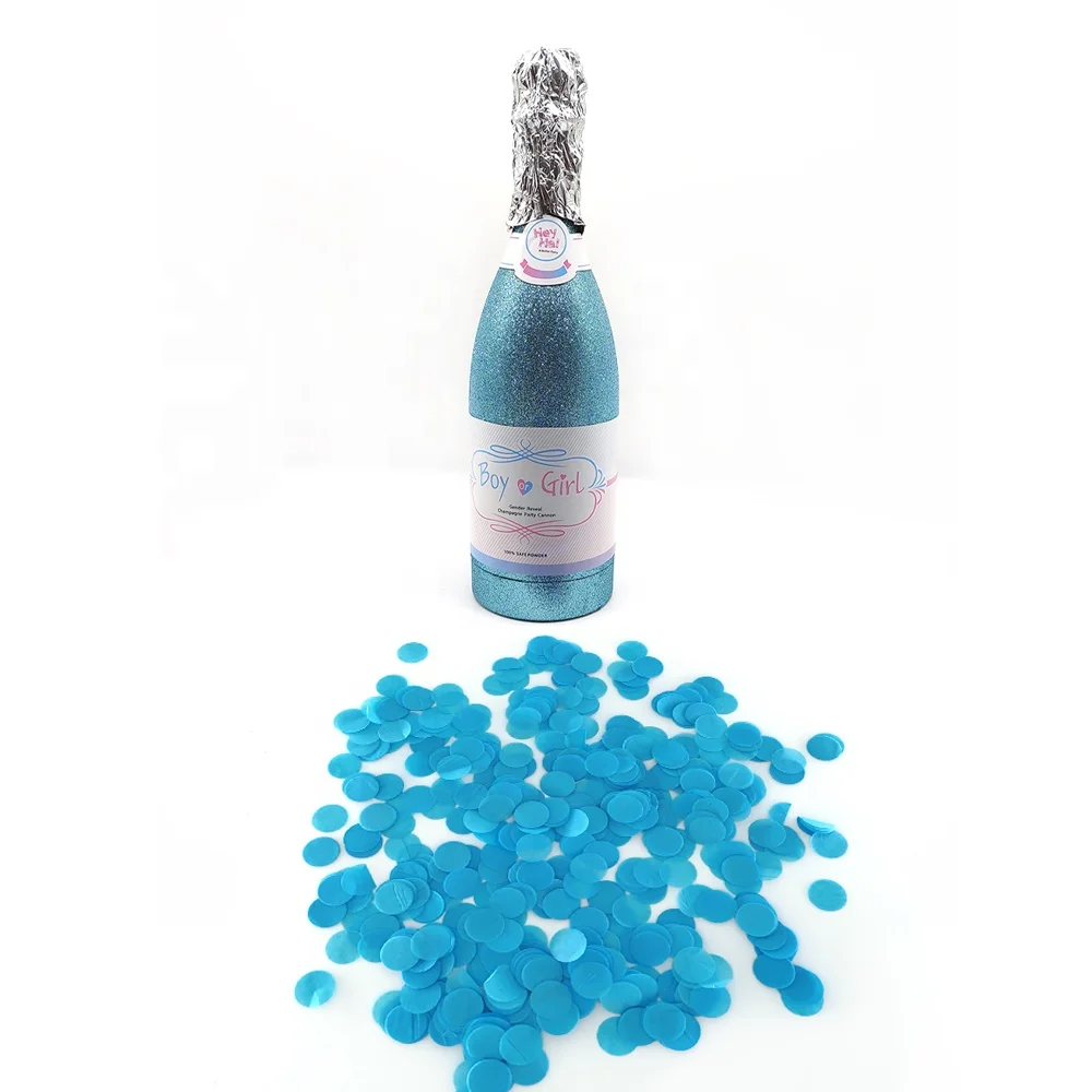 Heyha wholesale blue and pink air compressed gender reveal champagne confetti cannon shooter baby shower