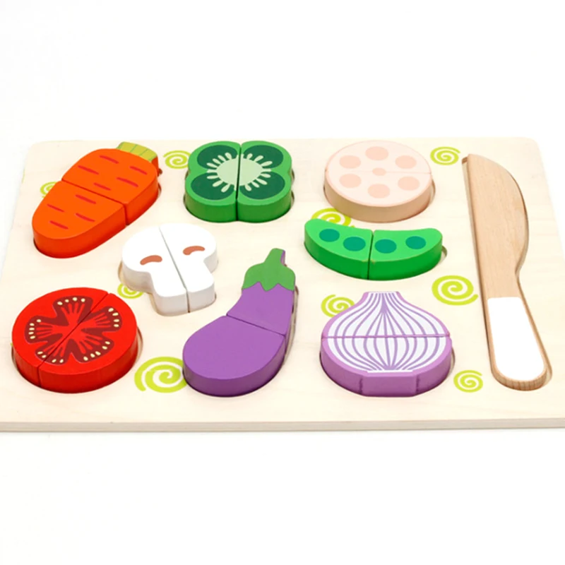 Hot selling  Kitchen Cut Fruits Vegetables Dessert Kids Cooking Kitchen Toy Food Magnetic Puzzle Educational Toys for kid