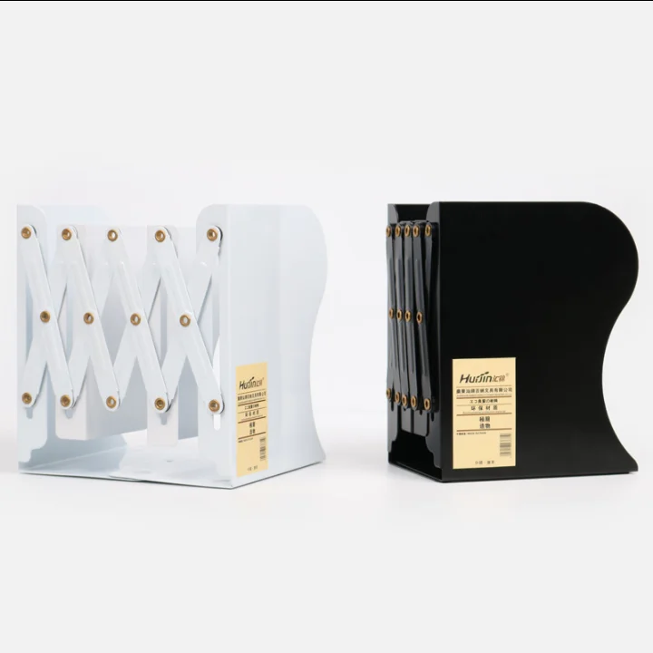 Office Stationery Metal Book Stand Telescopic Bookends Stretch Adjustable Bookshelf