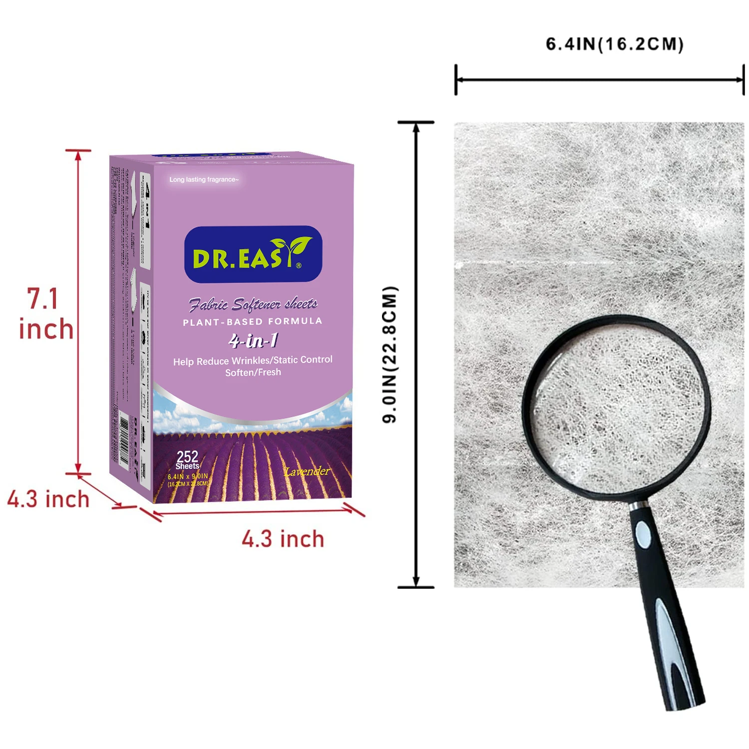 New Lavender Active Ingredient Tumble Dry Sheets Anti Static Laundry Fabric Softener Sheet