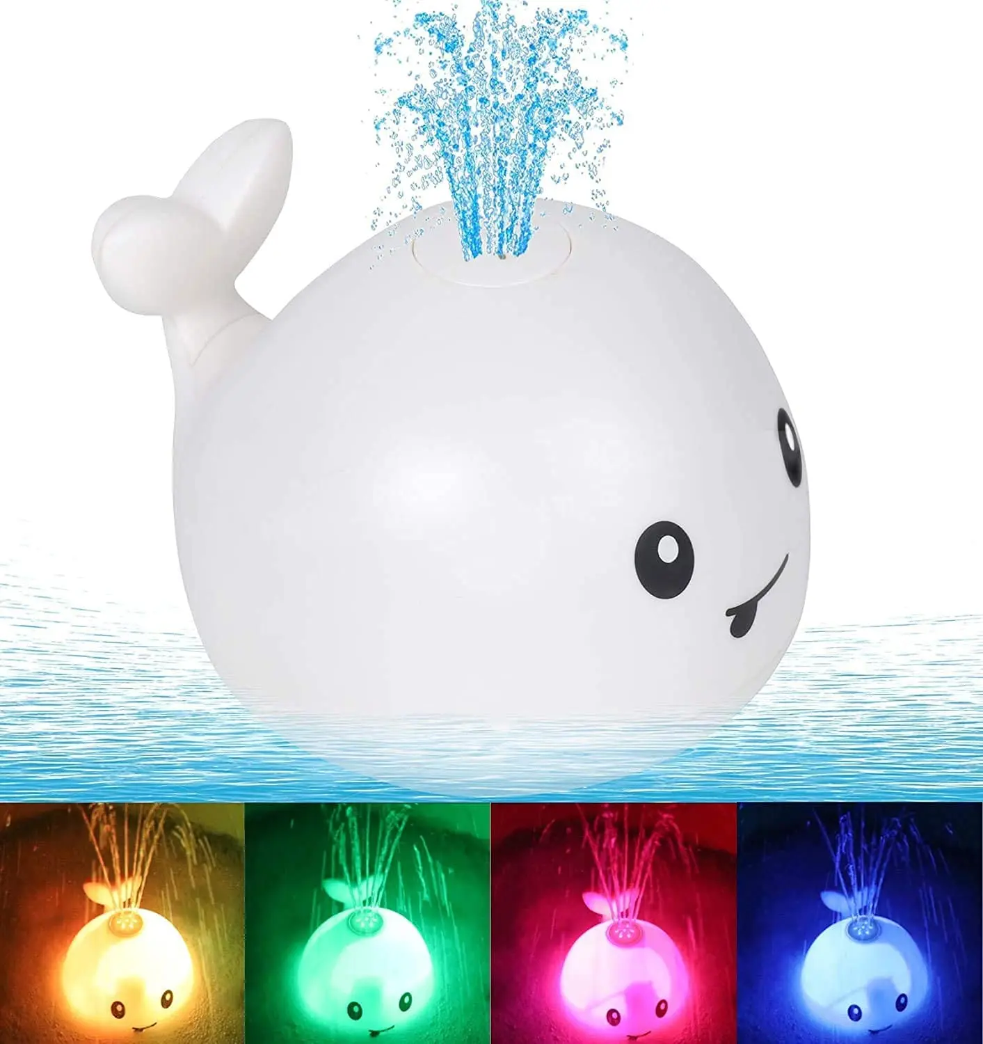  Water Spray Whale Light Up Bath Toy Fountain With Colourful Led Lights Automatic Sprinkler For