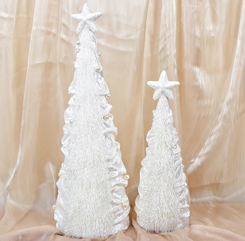 New Design Artificial Christmas Tree With velvet Snowwhite Decoration Christmas Tree With Star On Top Home Decoration