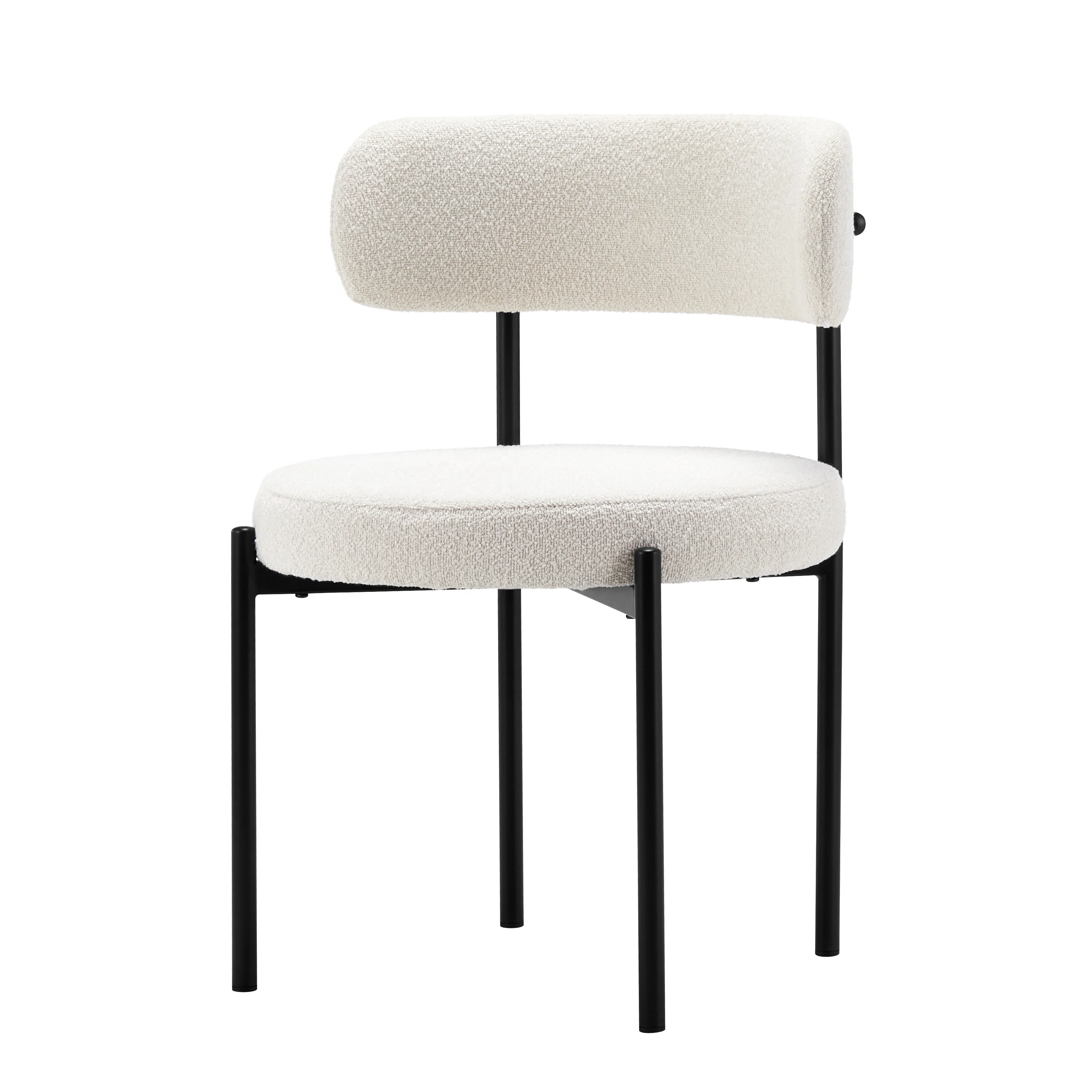 Home furniture modern chrome legs tempered transparent round glass dining table