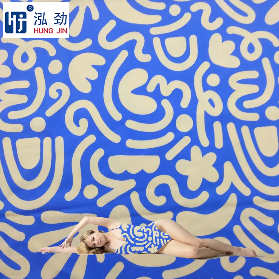 2023 Print  Nylon Spandex Knitted 4 Way Stretch Swimwear Fabric
