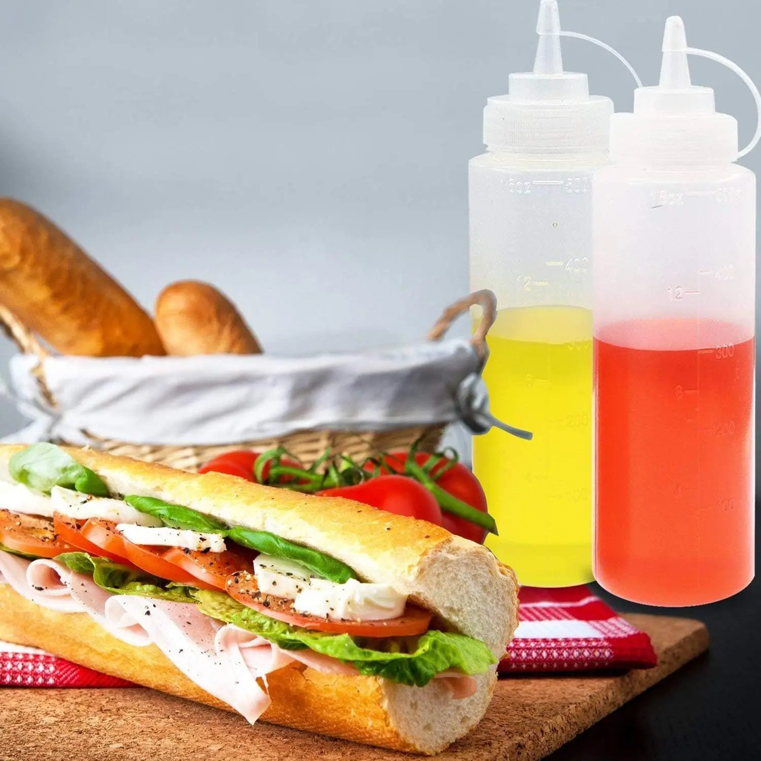 100ml 750 ml 1000ml Plastic Sauce Squeeze Bottles Ketchup in Kitchen Restaurant Empty Refillable Condiment Container