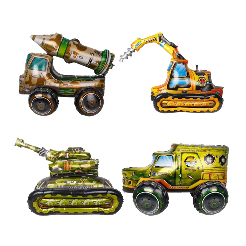 
Car cartoon toy aluminum film balloon three-dimensional button assembly balloon birthday party scene decoration balloon supplies 