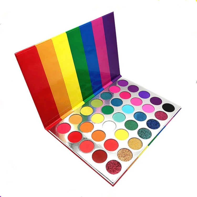 Custom Private label High pigment 35 color rainbow  Makeup Blush Eyebrow Powder eyeshadow pallet