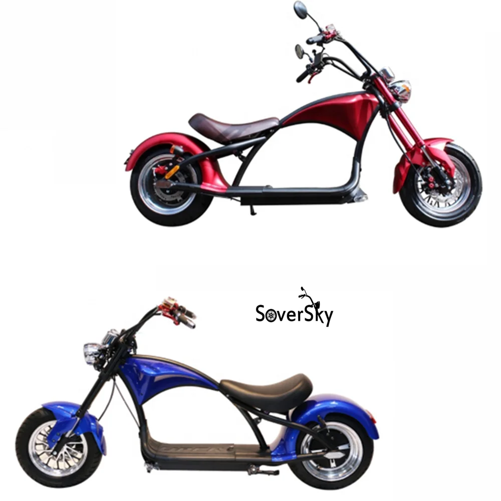 Soversky electric citycoco scooter fat tire single/double seat front and rear disc brake 60V 12 Ah 1500W