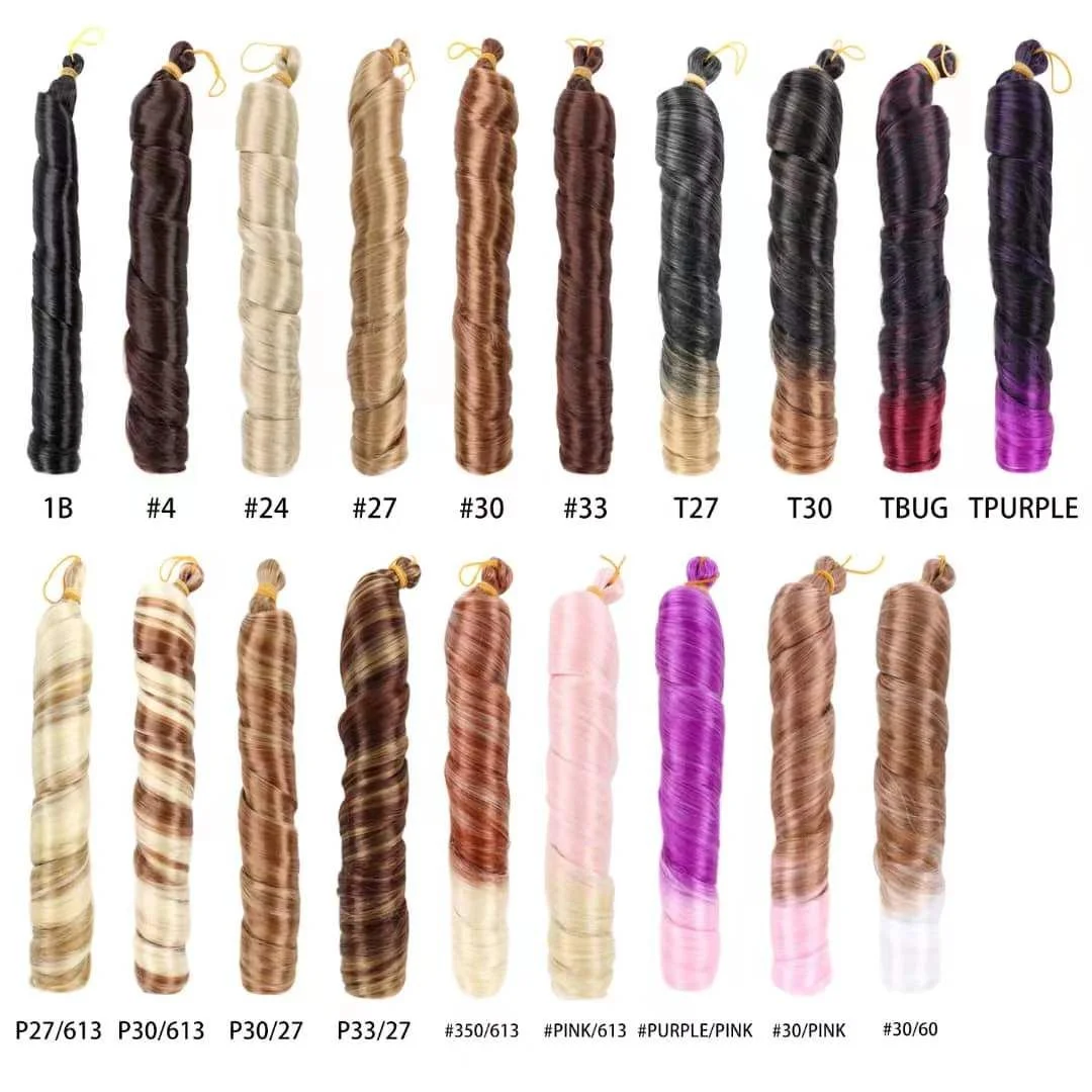 Wholesale French Curl Loose Wavy Hair Braids Ombre Soft Pony Style 22inch 150g Spanish French Curls Braids Hair Extensions