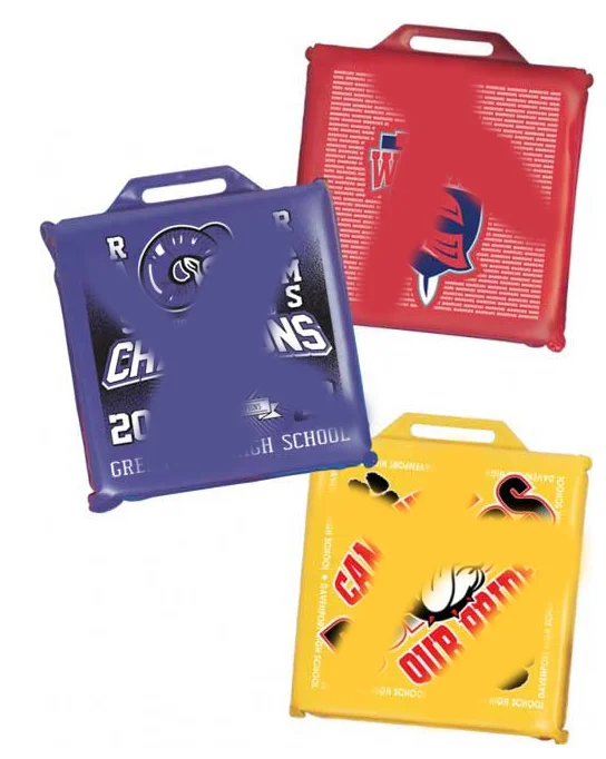 Customized Full Color Printed Vinyl Stadium Seat Cushion School Spirit Supplies Sports Event Promotion Brand Advertising