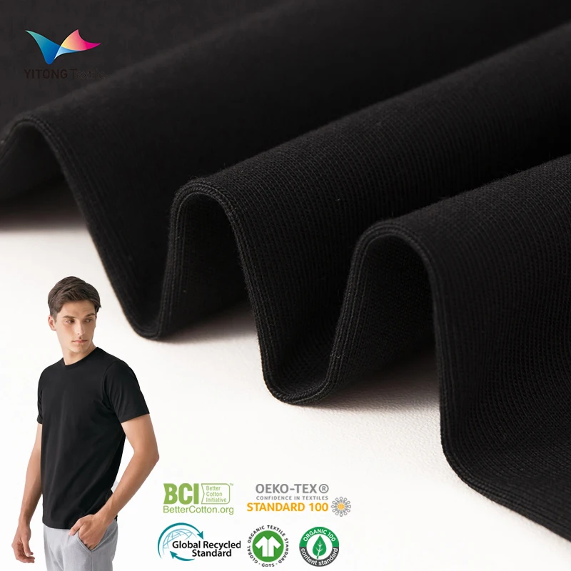 Wholesale Knit Organic Cotton Fabric Cotton Jersey Fabric UV Protection 100% Cotton Fabric for T-shirt