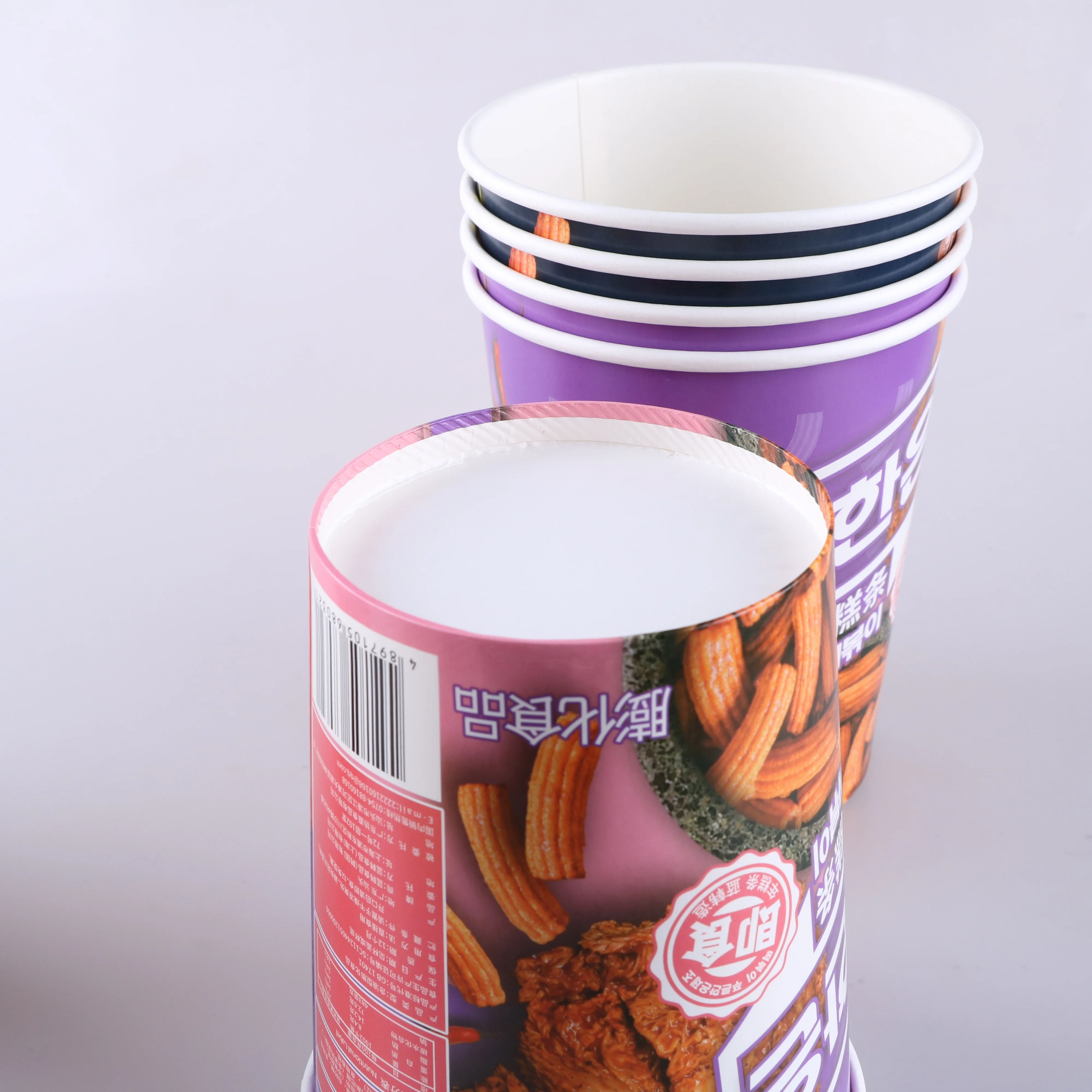 Wholesales Custom Design Disposable Paper Cup with Paper Lid for Food Packing