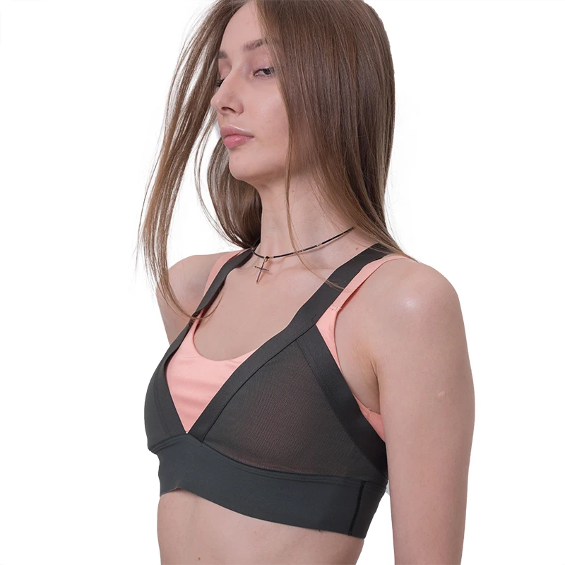 
Ever Fashion Seamless Solid Color Sexy Cross Back Padded Yoga Fitness Yoga Bra For Female 