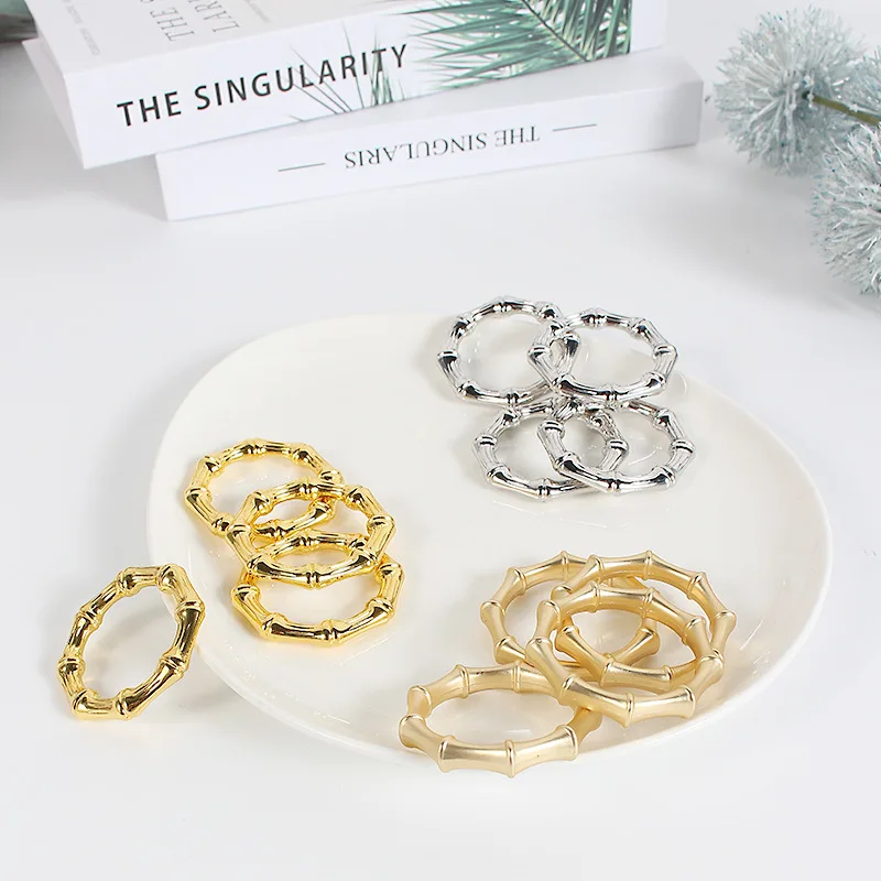 2023 wholesale  Bamboo Knuckles Style napkin rings holder wedding christmas table decorations
