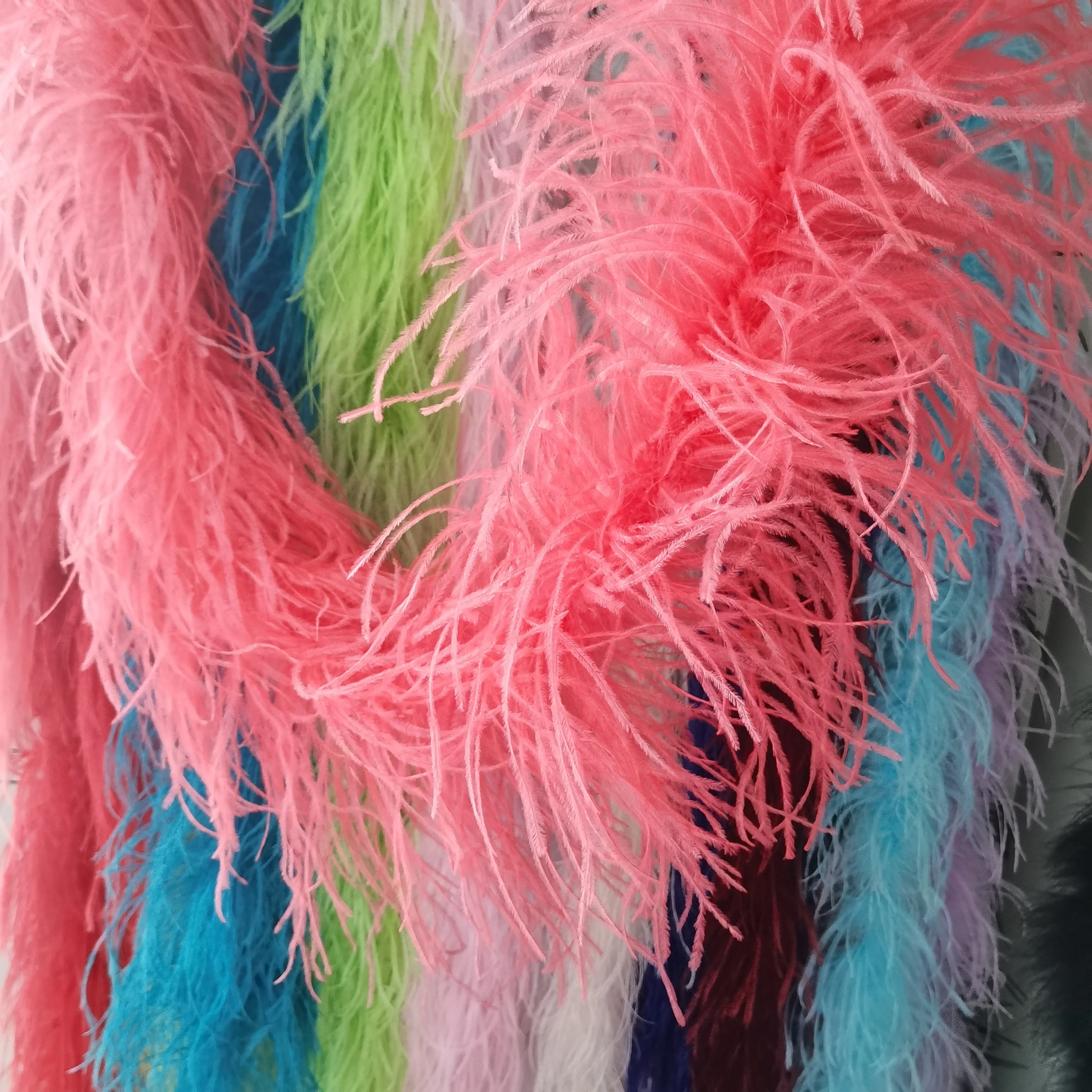 180cm decorative Cheap big navy white pink yellow ostrich feather trim boa for sale