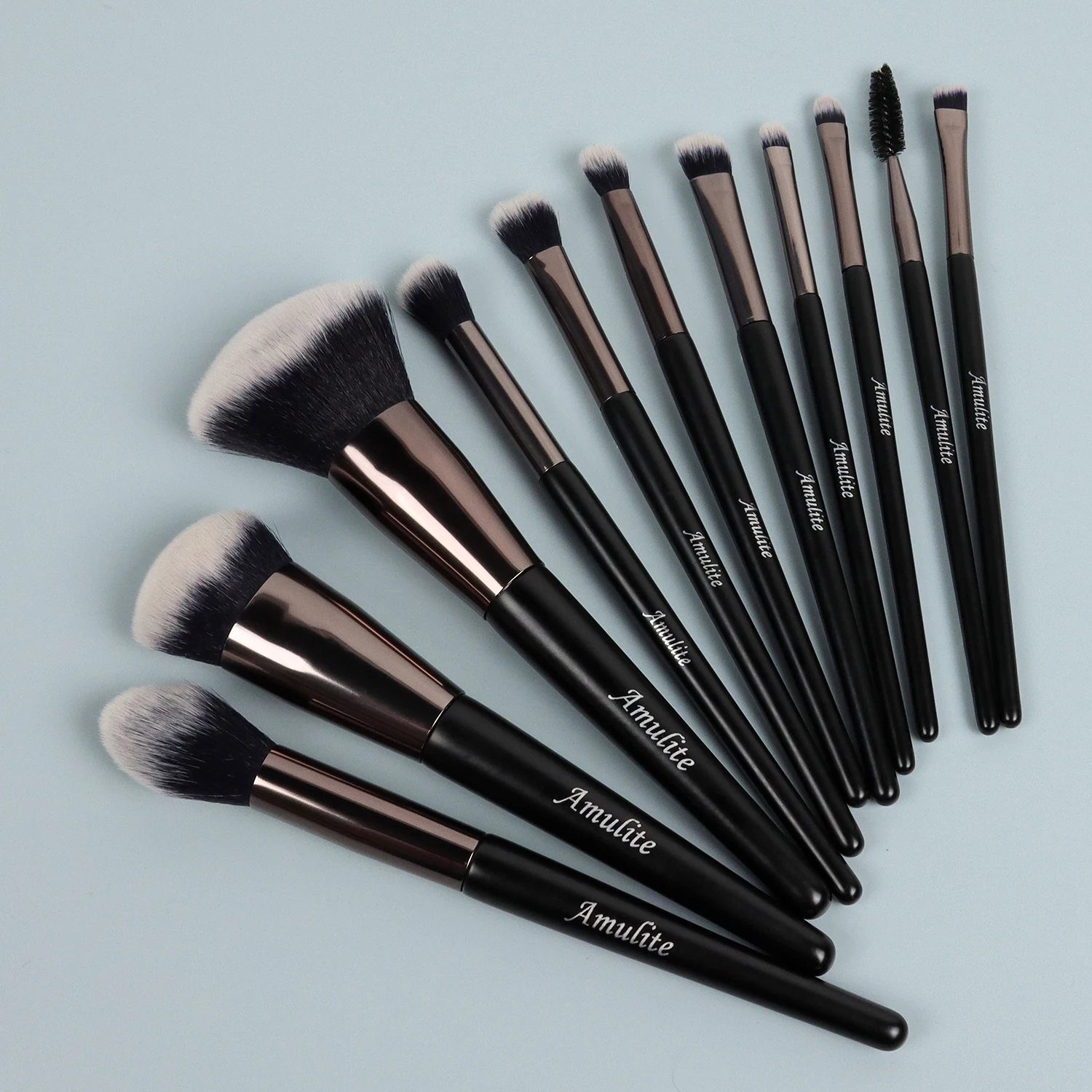 AMULITE cheap professional vegan buy wooden handle face kit tool custom logo 2022 new brushes bag tube makeup brush set cosmetic