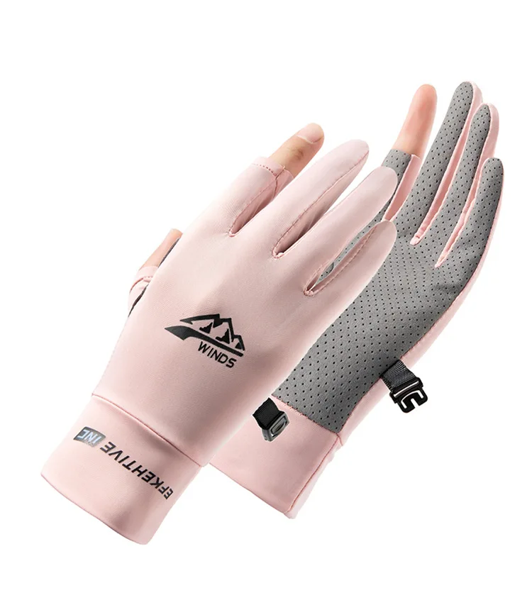 factory custom  Breathable sport sunscreen outdoor driving touch screen summer thin ladies motorcycle gloves