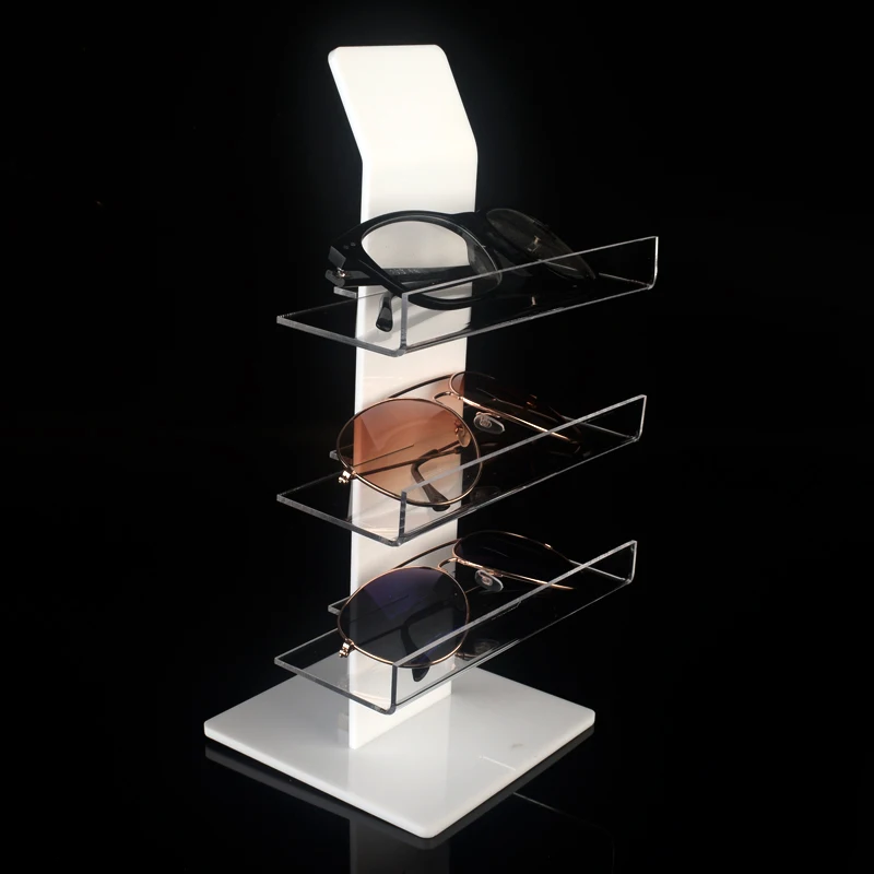 Bank Counter Display Clear Vertical Myopic Spectacle Frame Sunglasses Rack Acrylic Reading Nearsighted Glasses Display Stand