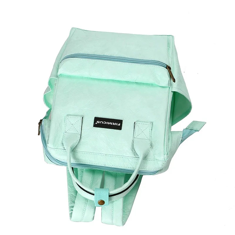 High quality Fashion manufacturers custom waterproof and eco-friendly large capacity GREEN Tyvek paper backpack